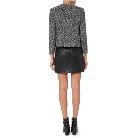 IRO Chada Metal Laced Boucle Open Blazer Jacket in Black & White Sz M - Picture 4 of 14